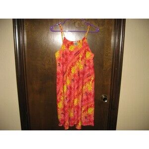 Womens Rima Hawaiian Multi Color Dress Caribbean Tropical Hippy Gypsy Size L